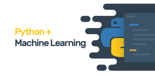 Python Logo and Machine Learning text